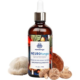 NeuroFunga - Tintura Nootrópica de Doble Extracción Melena de León, Reishi y Shiitake Soporte para Claridad Mental, Concentración y Memoria Sin Estimulantes 30ml
