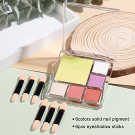 Neon Pigment Powder for Nails, 6 Colors Solid Neon Nail Powder, Fluorescent Pigment Set, White Yellow Neon Pink Rubbing Nail Dust, Summer Ombre Gradient Nail Art, Manicure Bling Glitter Kit