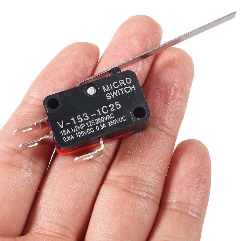 DWEII 10Pcs Lead Limit Switch Long Straight Hinge Lever V-153-1C25