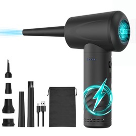 SCOTEEP Compressed Air Duster, Electric Air Pump for Inflatables, Inflator/Deflator Pump for Couch, Pool Floats, Swimming Ring, 6000mAh Rechargeable Air Blower Dust Blower for Car Computer