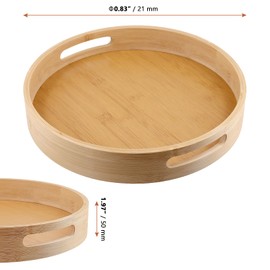 CHUENHEI 30cm Bambus Drehteller Organizer, 360 Gard Drehbar Holz Lazy Susan Drehteller, Drehbares Gewürzregal Rund Holz für Küche, Esstisch, Speisekammer, Arbeitsplatte Organizer