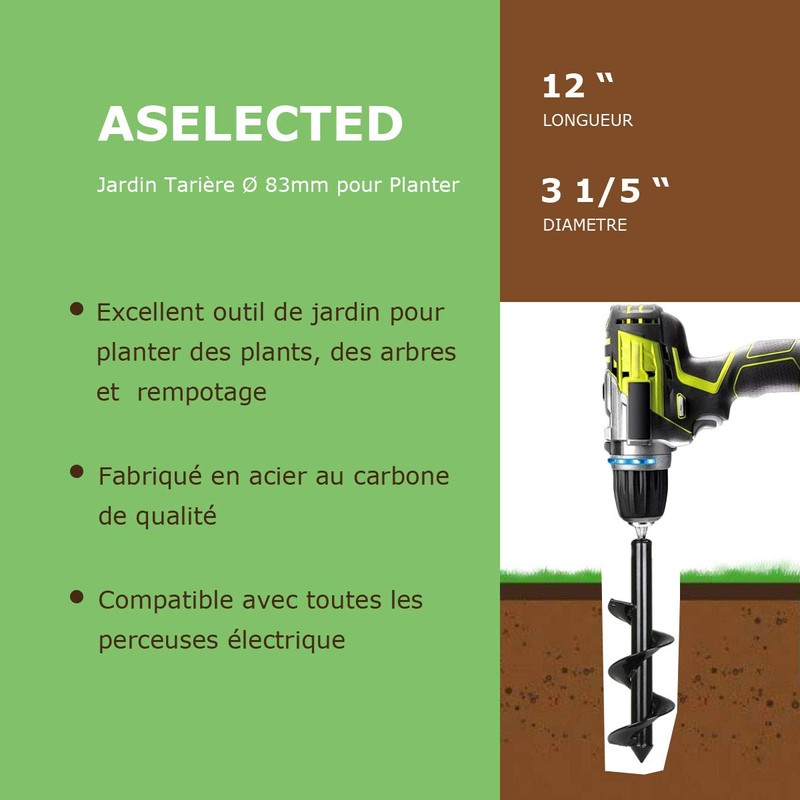 ASelected Earth Auger for Drill, Garden, Drill, Diameter 83 mm