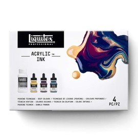 Liquitex Professional Acrylic Ink, 1-oz (30ml), Pouring Technique, Deep Colors, Set of 4