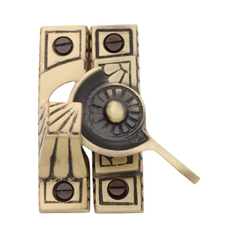 Victorian Style Window Sash Lock in Hand Highlighted Bronze