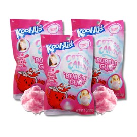 Kool-Aid Cotton Candy Bubble Gum - Strawberry - Gift Pack of 3, 1 oz. Bags By Lyza's Sweets & Treats