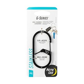 Nite Ize GS4-01-R6 G-Series Dual Chamber Carabiner, Size #4 1-Pack, Black