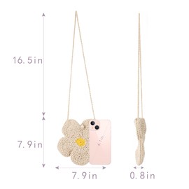 Aisi Girls Crochet Shoulder Bag Fashion Flower Crossbody Bag Kid's Messenger Handbag Toddler Coin Purse