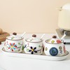 Mosuji Porcelain Sugar Bowls with Lids and Spoons,Ceramic Spice Jars