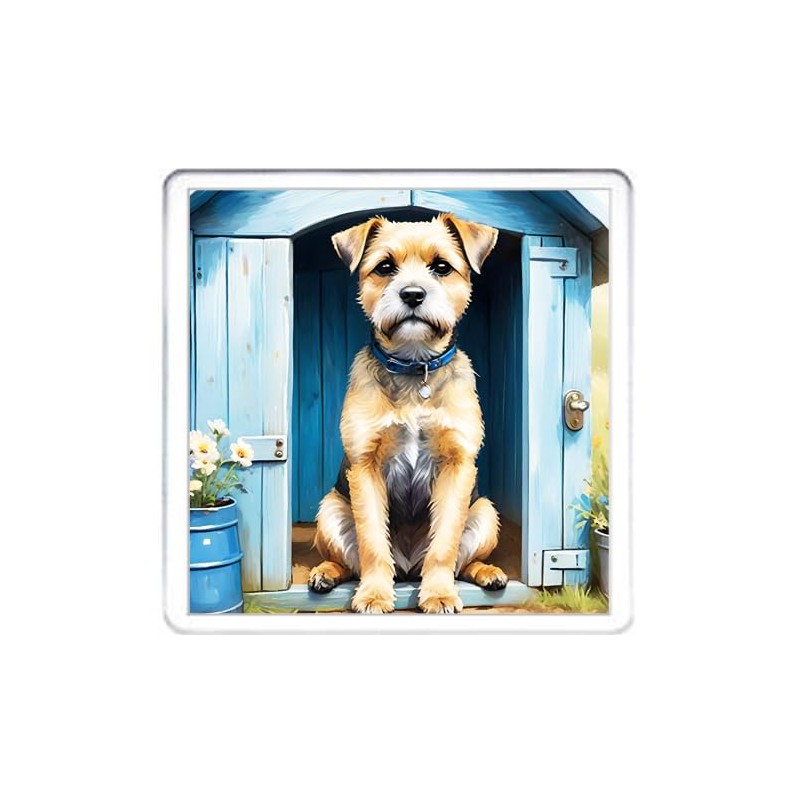Border Terrier Dog Coaster Set. 4 different Border Terrier Dog