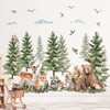 DECOWALL SG4-2422 Pine Trees and Forest Animals Wall Stickers Mountain