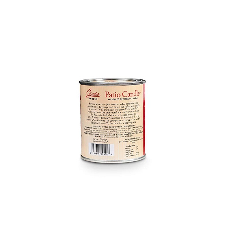Skeeter Screen 15 Ounce Essential Oil Patio Candle - Pack