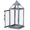 Elements Metal Lanterns with LED Candles, Set of 3, 5.2x5.2x12
