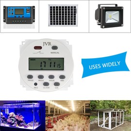 12V Timer Switch - Programmable, DC/AC/Solar Battery Powered | 12 Volt JVR Timer Relay