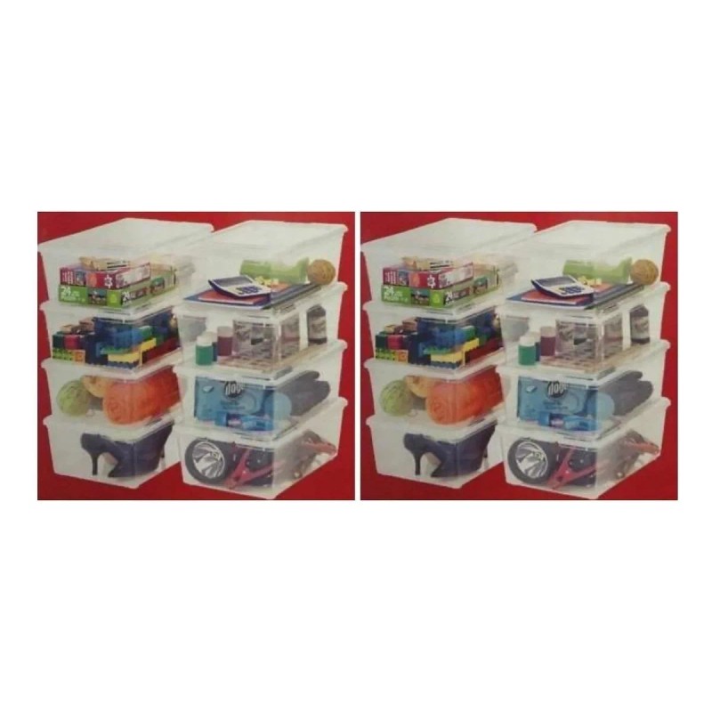 Prodeplast Caja Transparente De Plástico Multiusos 10 Pzs Apilables