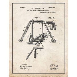 Fire Hose Bridge For Railroad Tracks Patent Print Old Look with Border (5" x 7") M14068
