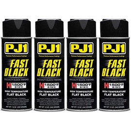 PJ1 16-HIT-4PK Flat Black Hi-Temp Spray Paint, 44 oz, 4 Pack