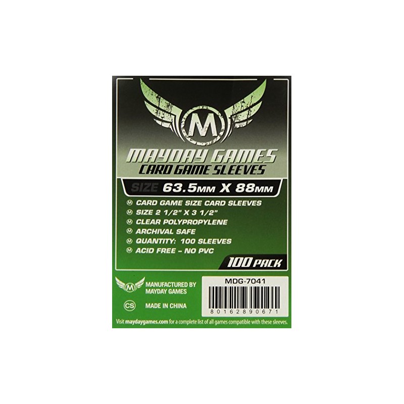 Mayday Game Card Sleeves 2 1/2" X 3 1/2" (100