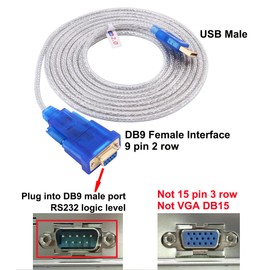 DTech 3 Feet USB to Serial Female Adapter Cable DB9 RS232 to USB 2.0 Cord with Prolific PL2303 Chip Windows 11 10 8 7 Mac Linux (9 Pin 2 Row Connector RS232C Protocol)