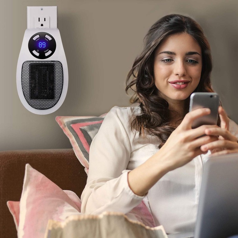 Wall Space Heater 450W Remote Portable Electric Heater with Programmable