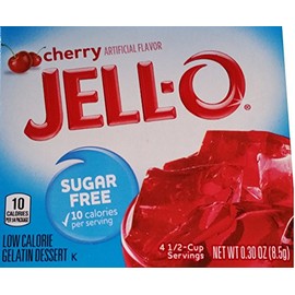 Jell-O Sugar Free Gelatin, Cherry, 0.3 OZ