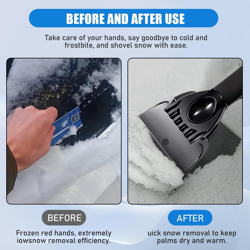 Yuqilin Pack of 2 Ice Scraper Car, Black/Red Windscreen Scratcher,