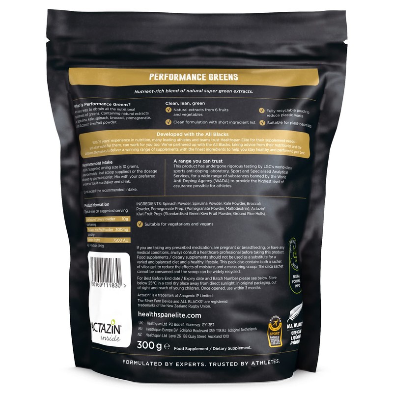 Healthspan Elite All Blacks Performance Greens (300g) | Super Green