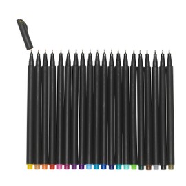Panduro Fineliner Pens Fine Felt Tip Pens Thin Tip 0.4 mm Pack of 20 Assorted Colours