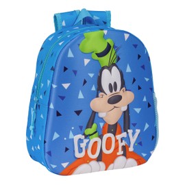 Safta Goofy School Backpack with 3D Design, Adaptable to Pushchair, Ideal for Children of Different Ages Comfortable and Versatile, Quality and Durability, 27 x 10 x 33 cm, Blue, Blue, blue, Casual