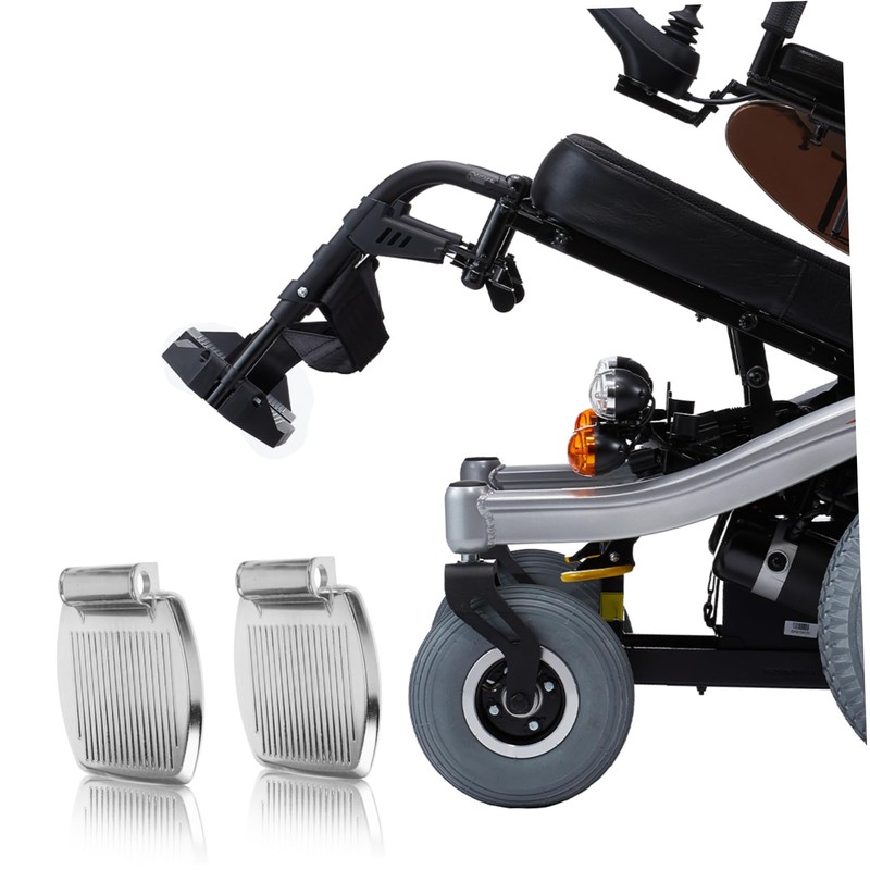 SAFIGLE 2pcs Aluminum Wheelchair Foot Rest Attachment for Elderly Scooters