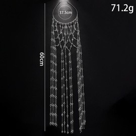 Stonefans Tassel Headpiece Accessory Rhinestone Bridal Head Headband Cap Luxury Hollow 2025 Fashion Designer New Mesh Hat Indian - Metal color: Gold-color, Ships From: United States