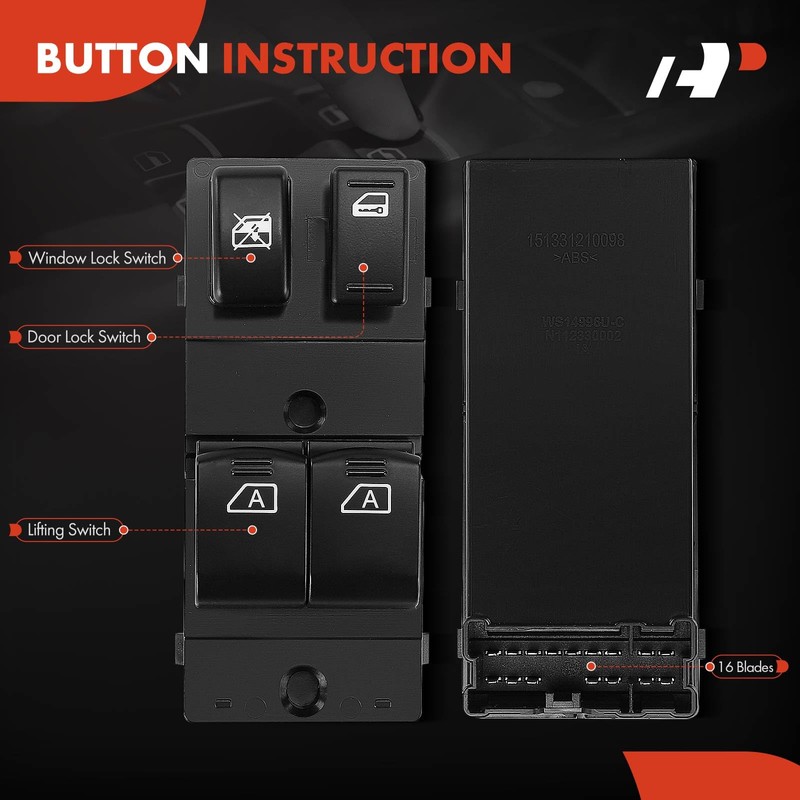 A-Premium Master Power Window Switch Compatible with Infiniti Q60 2014-2015