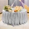 WISPET Silver Sequin Tablecloth 108" Round Sparkly Drape Table Cloths