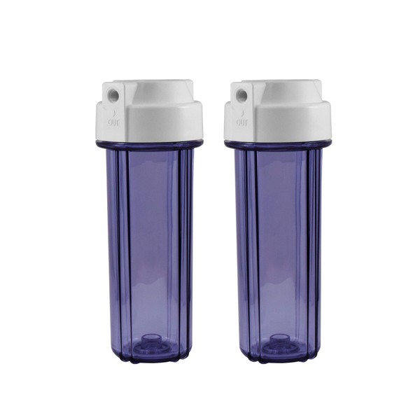 2 x 10" Reverse Osmosis water filter Clear housing 1/4"