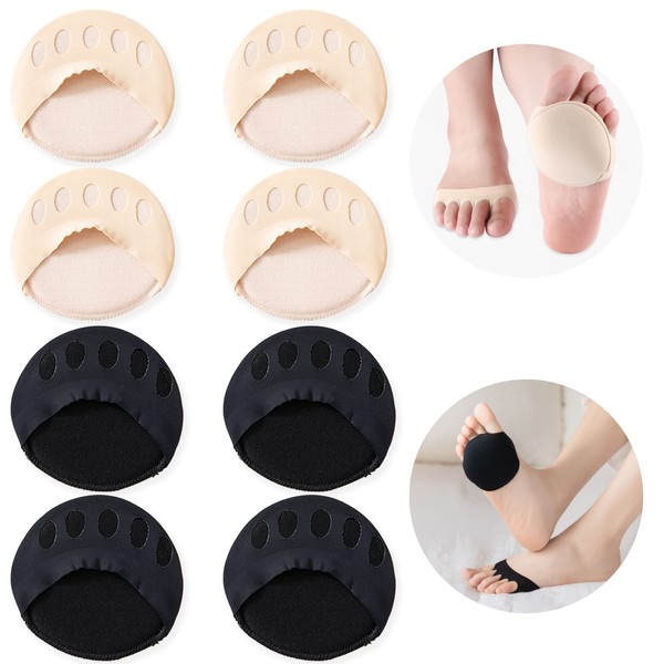 4 Pairs Honeycomb Forefoot Pads Foot Sweat Pads Metatarsal Pads Soft Bunion Cushion Pads Relief Foot Fatigue Pain Unisex Suitable for Various Shoe Types