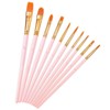 Paint Brushes Nylon,10 Pack Artist Paintbrushes with Oblique Head Painting