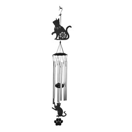 ICE ARMOR 29" Long Cat Metal Silhouette Wind Chime Statue Sculpture Ornament Decoration Home/Room Decor Ideas for Housewarming, Holidays and Birthdays Great Collectible