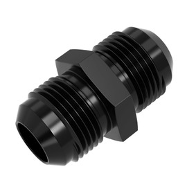12AN Male to 12AN Male Swivel Flare Union Fitting Adapter, Black Straight Hard Aluminum Hex Anodized Connector, Automotive Accessories Suitable for Vehicle Fuel Oil Line Modification