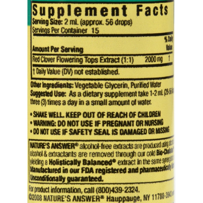 Pack of 1 x Nature's Answer Red Clover Tops Extract