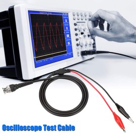 BNC Test Leads, 2 P1011 Q9 Oscilloscope Probe Cable to Double Crocodile Clamp 108 cm