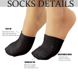 YFUNNLE 10 Pairs Toe Topper Socks Women Teo Liner Half Socks Sleamless Non-Slip Cushion Bottom Toe Cover Half Socks (Black-2)