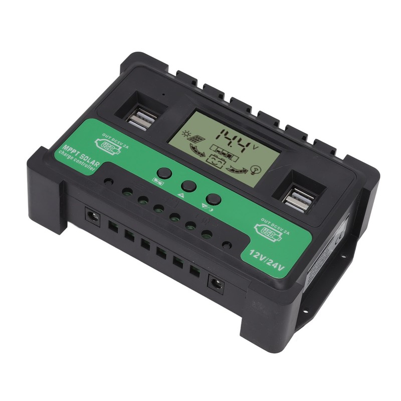 Solar Controller 12V 24V Charge Discharge PV Regulator LCD Display