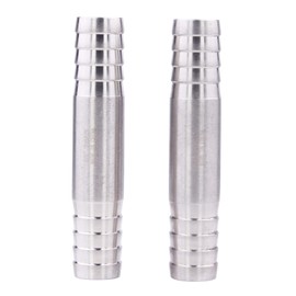 DERPIPE Stainless Steel 3/4" Hose Barb, straight splice extend tubing fitting, union coupling fitting (Pack of 2)