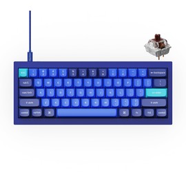 Keychron Q4 Wired Custom Mechanical Keyboard, 60% Layout QMK/VIA Programmable Macro with Hot-swappable Gateron G Pro Brown Switch Double Gasket Compatible with Mac Windows Linux(Navy Blue)