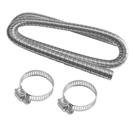 Editbar Auxiliary Heater Exhaust 150 cm x 24 mm - Car Stainless Steel Exhaust Hose with 2 Hose Clamps, Noise Reduction, Ideal for Power Generators, Fuel Tank, Exhaust Pipe, Auxiliary Heater & Diesel