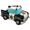 Police Car Money Box Black / White Polystone Dimensions (L