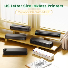 Phomemo 8.5" x 11" Thermal Paper 200 Sheets, Compatible with M08F-Letter, M832, M833, M834, M835, M836 for Home, Office, School Use, White