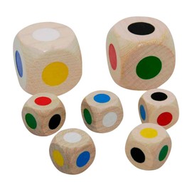 GICO Wooden Colour Cube Set - Assortment 2 x 30 mm and 5 x 16 mm