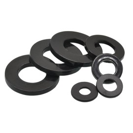 MACHSWON 50pcs Black Nylon Flat Gasket M6 ID 18mm OD 1.5mm Thick Plastic Washers Rings Eyelets PA66 Nylon Washer Insulation Plastic Washer