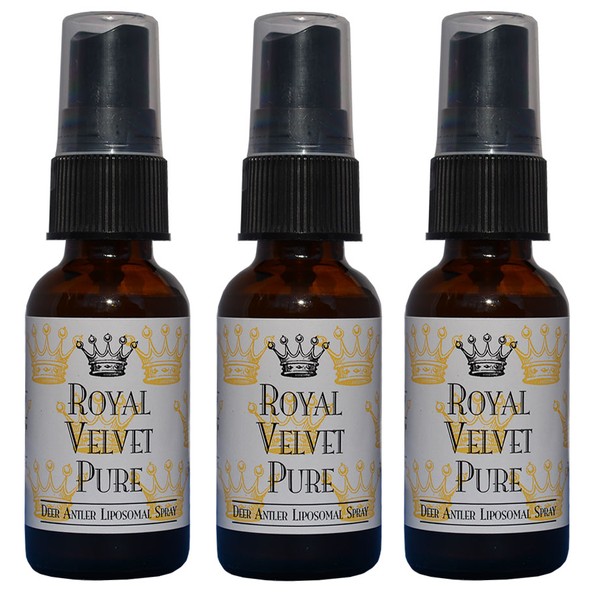 Royal Velvet Pure Deer Antler Neurotrophin Liposomal Spray w/ IGF-1 (3) 1 oz. ea