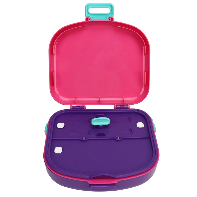 Bento Lunch Box ABS Separate Compartments with Buckle Handle Leakage